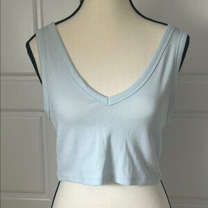 Wild Fable Blue Sleeveless Fitted Cropped Tank Top